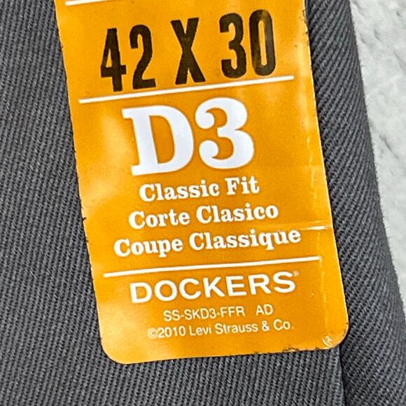 Dockers D3 Pants men’s 42x30 Classic fit NWT Signature Khaki Flat Front - Picture 6 of 8